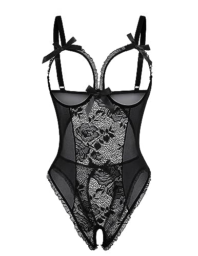 Avidlove Women One Piece Lingerie Sexy Lace Babydoll Mini Bodysuit