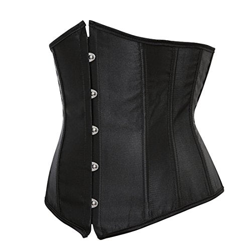 Zhitunemi Women's Satin Underbust Corset Bustier Waist Training Cincher Plus Size Corsets