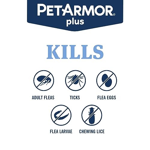 PetArmor Plus Flea and Tick Prevention for Dogs, Dog Flea and Tick Treatment, Waterproof Topical, Fast Acting, Small Dogs (5-22 lbs), 3 Doses (Pack of 1)