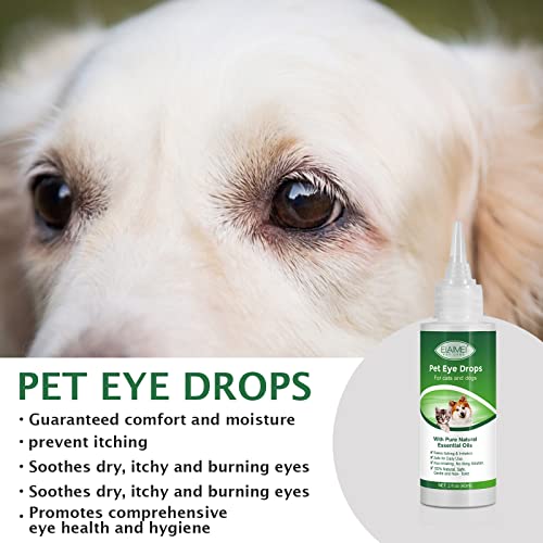 Dog Eye Drops 60ML for All Animal Eye Wash,Helps Relieve Pink Eye & Allergy Symptoms,Eases Itching & Irritation,with Pure Natural Essential Oils 100% Natural, Safe, Gentle and Non- Toxic