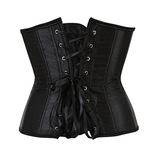 Zhitunemi Women's Satin Underbust Corset Bustier Waist Training Cincher Plus Size Corsets