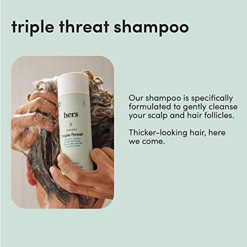 Triple Threat Shampoo and Conditioner Set for Women- Thickening, Moisturizing, Reduces Shedding- Color Safe Hair Loss Shampoo and Conditioner- 2 pack, 6.4oz