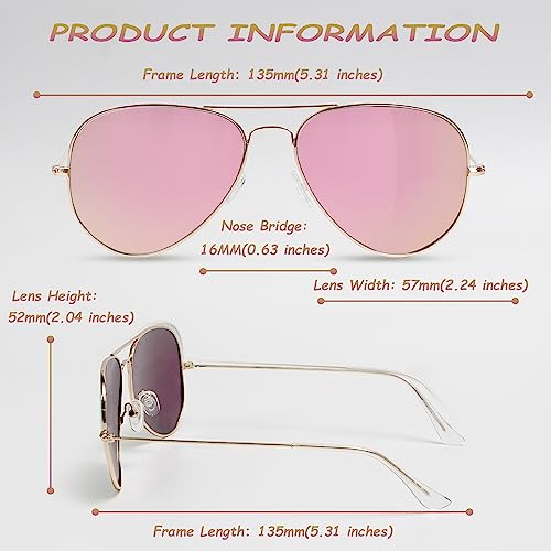 TAC Polarized Aviator Sunglasses for Men Women, Classic Lightweight Metal Frame Driving Sun glasses UV400 Protection