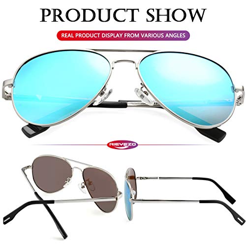 AIEYEZO Classic Aviator Polarized Sunglasses for Men Women Spring Hinge Metal Frame UV400 Protection