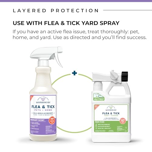 Wondercide - Flea, Tick & Mosquito Spray for Dogs, Cats, and Home - Killer, Control, Prevention, Treatment - with Natural Essential Oils - Pet and Family Safe - Rosemary 16 oz