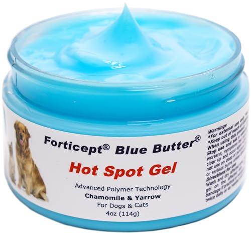 Forticept Blue Butter – Hot Spot Treatment for Dogs & Cats | Dog Wound Care | Skin Yeast Infections, Ringworm, Cuts, Rashes, First Aid Veterinary Strength Topical Ointment 4oz