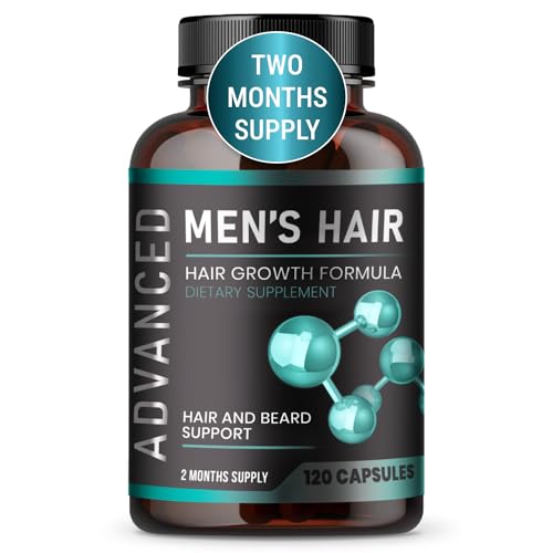 Hair Growth Vitamins For Men - Anti Hair Loss Pills. Regrow Hair & Beard Growth Supplement For Volumize, Thicker Hair.Stop Hair Loss And Thinning Hair With Biotin & Saw Palmetto Hair Vitamins.120 Caps