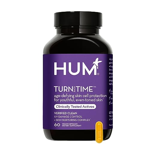 HUM Turn Back Time - Supplement for Youthful Skin with Tumeric, Green Tea Polyphenols & Lutein - Skin Anti Aging Capsules for Even Tone (60 Vegan Capsules)…