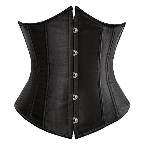 Zhitunemi Women's Satin Underbust Corset Bustier Waist Training Cincher Plus Size Corsets