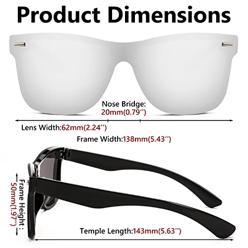 FEISEDY Sunglasses, Rimless Mirrored Sun Glasses with Reflective One-Piece Lens, B4114