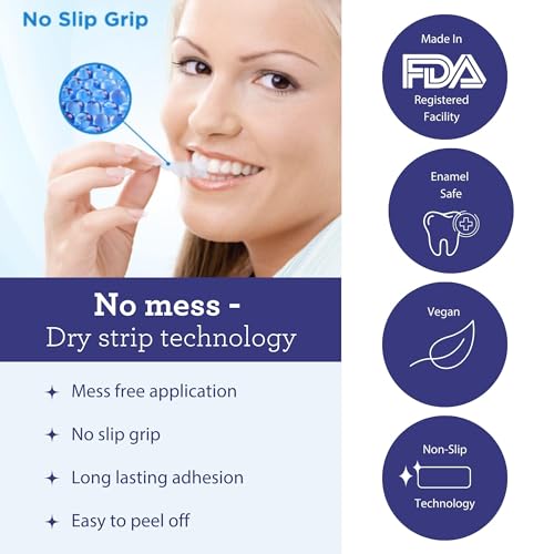 GuruNanda Teeth Whitening Strips (7 Treatments) - Professional, Non-Slip, Dry Strip Technology, Enamel-Safe Strips for Sensitive Teeth, Whiter Teeth