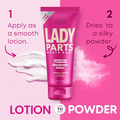 Lady Parts Whole Body Deodorant Lotion For Women. Powder Lotion for Privates & Body to Stop Odor & Friction - Aluminum Free - CocoVanilla Scent - 4oz