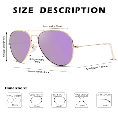 Pro Acme Classic Polarized Aviator Sunglasses for Men and Women UV400 Protection