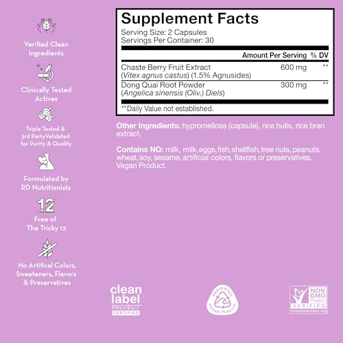 HUM Hormone Balance - Supplement for Women's Health - Support for Cramps, Cravings, Irritability & Hormonal Balance - Chasteberry & Dong Quai Women's Monthly Support (60 Vegan Capsules)