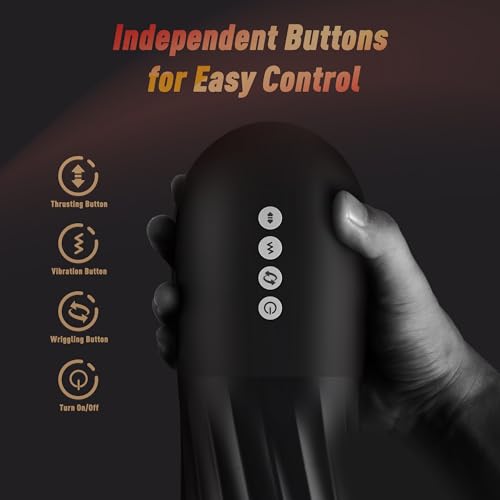 Tracy's Dog Automatic Male Masturbator, Adult Sex Toys for Men with 3 Twisting and 5 Thrusting Vibration Modes, Hands-Free Heating Male Vibrating Stroker for Men Guy Pleasure, Steelcan