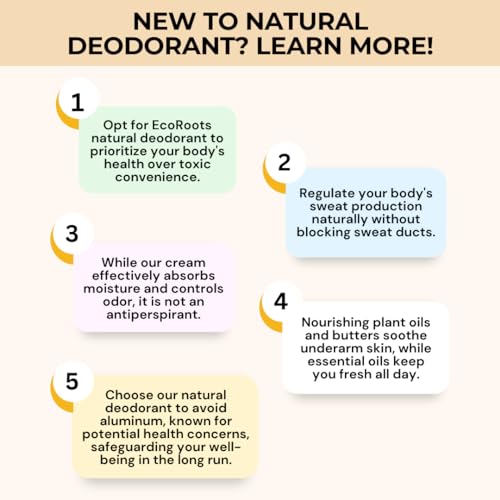 ECO ROOTS Natural Deodorant for Women & Men | Organic Deodorant Cream Non Aluminum | Baking Soda Free Healthy Deoderant for Body & Private Parts | All Vegan Pit Paste Zero Sweat | Coconut Scent