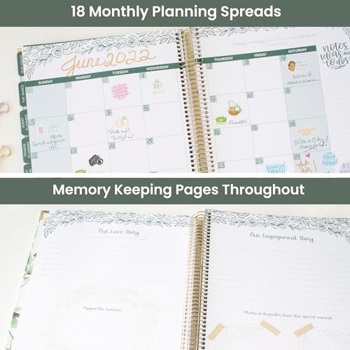 bloom daily planners Hard Cover Complete Wedding Day Planner Bridal Journal & Organizer (Undated) - 9" x 11" - Planning Our Forever