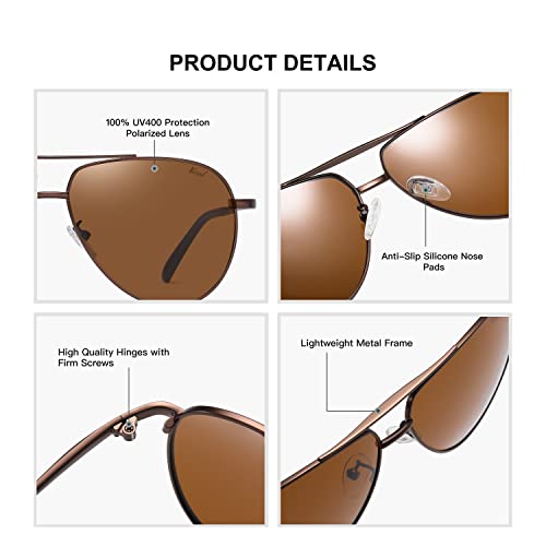 Aviator Sunglasses for Men Women Mirrored Lens UV400 Protection Lightweight Polarized Aviators Sunglasses