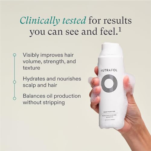 Nutrafol Shampoo, Cleanse and Hydrate Hair and Scalp, Improves Hair Volume, Strength and Texture, Physician-formulated for Thinning Hair, Color Safe, Sulfate Free - 8.1 Fl Oz Bottle