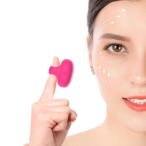 Upgrade Mini Facial & Eye Massage Ball Portable Travel Pocket USB Rechargeable Skin Care Massage Tools Relieve Eye Dark Circles,Puffiness,Fatigue Facial Muscles Tighten Anti-aging. (Rose Red)