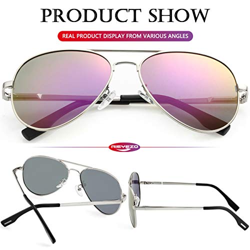 AIEYEZO Classic Aviator Polarized Sunglasses for Men Women Spring Hinge Metal Frame UV400 Protection