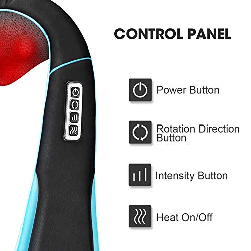 MagicMakers Neck Massager with Heat - Electric Shiatsu Deep Kneading Back Massage for Neck Pain, Shoulder, Waist, Relax Gift for Her/Him/Women/Men/Dad/Mom/Christmas/Mothers Day/Fathers Gifts