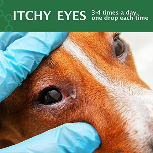 Dog Eye Drops 60ML for All Animal Eye Wash,Helps Relieve Pink Eye & Allergy Symptoms,Eases Itching & Irritation,with Pure Natural Essential Oils 100% Natural, Safe, Gentle and Non- Toxic