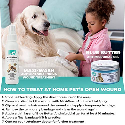 Forticept Blue Butter – Hot Spot Treatment for Dogs & Cats | Dog Wound Care | Skin Yeast Infections, Ringworm, Cuts, Rashes, First Aid Veterinary Strength Topical Ointment 4oz