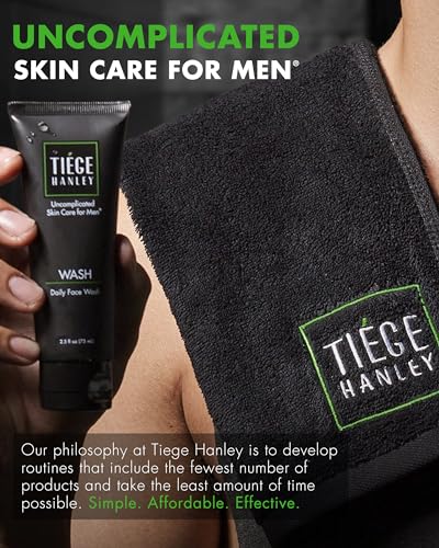 Tiege Hanley Mens Skin Care Set, Essential Skin Care Routine for Men (System Level 1) - Face Wash Kit for Fines Lines & Wrinkles - Men's Skincare Set Includes Face Wash, Facial Scrub, & Moisturizer