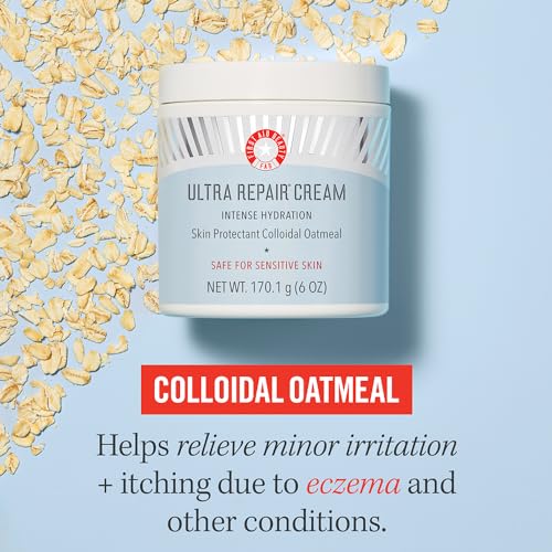 First Aid Beauty Ultra Repair Cream Intense Hydration Moisturizer for Face and Body – Strengthens Skin Barrier + Instantly Relieves Dry, Distressed Skin + Eczema – 6 oz + Bonus 1 oz Travel Size