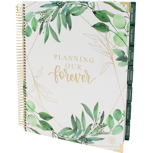 bloom daily planners Hard Cover Complete Wedding Day Planner Bridal Journal & Organizer (Undated) - 9" x 11" - Planning Our Forever