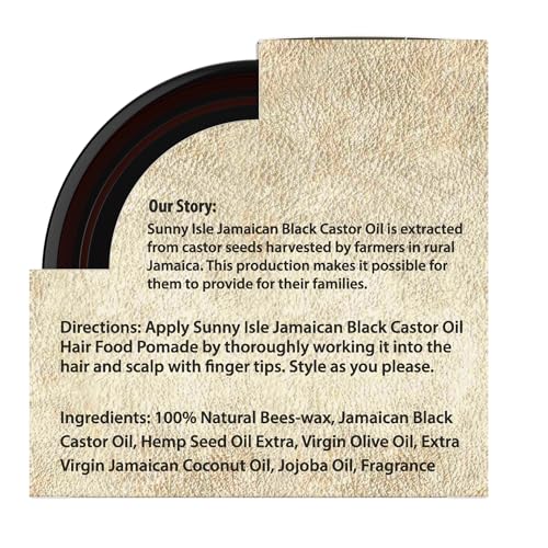 Sunny Isle Jamaican Black Castor Oil Hair Food Pomade For Men, 4 oz | For Dry Scalp, Hair Breakage, Growth Stimulation, Frizz Control & Dandruff