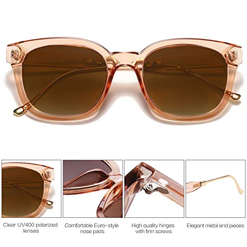 SOJOS Classic Square Polarized Sunglasses for Women Men Retro Trendy UV400 Sunnies SJ2050