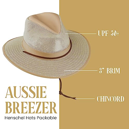 Henschel Aussie Mesh Breezer Hat - Packable Sun Protection for Outdoor Activities. Ideal for Hiking, Fishing & Camping.