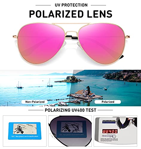 WOWSUN Classic Polarized Aviator Sunglasses for Women Men