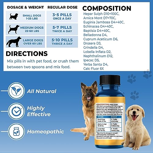 BestLife4Pets Kennel Cough & Respiratory Remedy - Breathe Easy Natural Support for Dog Sneezing, Wheezing, Runny Nose, Cough - Canine Respiratory Infection Relief - 400 Odorless, Tasteless Pills