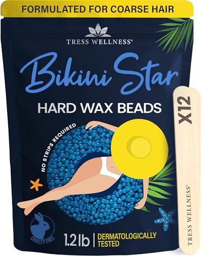 Tress Wellness Hard wax beads for hair removal - For sensitive skin - Bikini Star 1.2lb