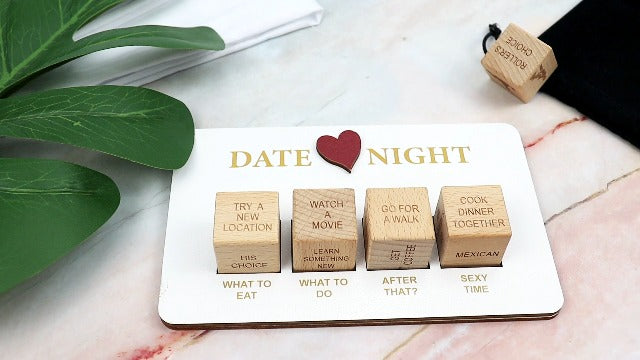 Date Night Dice Couples Gift Ideas, Decision Dice, Valentine's Day Gifts for Girlfriend or Boyfriend, Romantic Date Night Ideas for Him and Her, Anniversary Christmas Birthday Gifts for Husband Wife