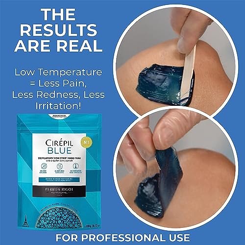 Cirepil Blue 400g Unscented All-Purpose Wax Beads - Perfect for Sensitive Skin, Easy Removal Peel-Off Texture, Fluid Gel, NO STRIP NEEDED