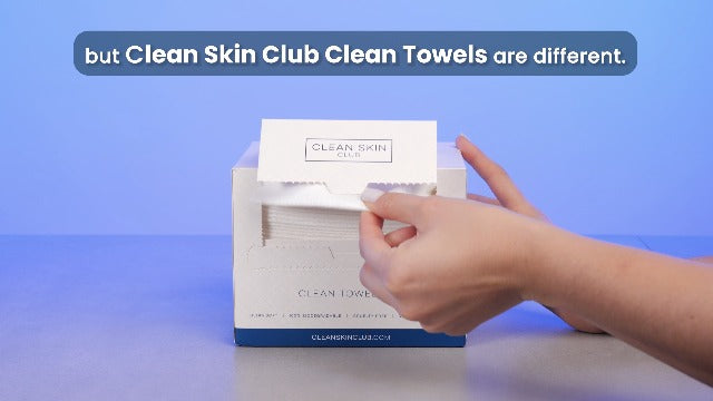 Clean Skin Club Clean Towels XL™, 100% USDA Biobased Face Towel, Disposable Face Towelette, Makeup Remover Dry Wipes, Ultra Soft, 50 Ct, 1 Pack