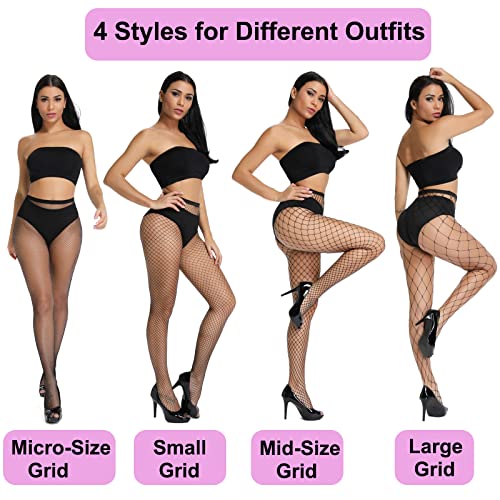 akiido Fishnet Stockings, High Waist Tights for Women, Sparkle Rhinestone Fishnets Party Rhinestone Mesh Stockings Pantyhose