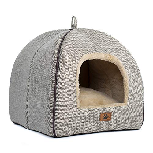 Cat Bed for Indoor Cats - Cat Cave Bed Cat House Cat Tent with Removable Washable Cushioned Pillow, Soft and Self Warming Kitten beds,Cat Beds & Furniture, for Small and Medium Pet Bed