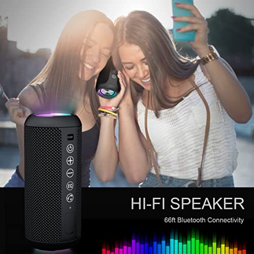 Ortizan Portable Bluetooth Speakers, IPX7 Waterproof Wireless Speaker with 24W Loud Stereo Sound, Deep Bass, Bluetooth 5.3, RGB Lights, Dual Pairing, 30H Playtime for Home, Outdoor, Party