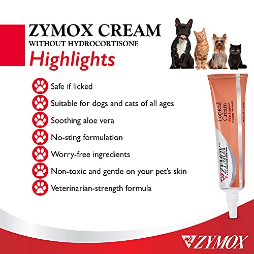 PET KING BRANDS ZYMOX Veterinarian Strength Topical Cream for Dogs and Cats, 1oz