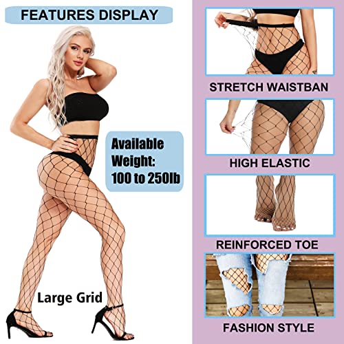 akiido Fishnet Stockings, High Waist Tights for Women, Sparkle Rhinestone Fishnets Party Rhinestone Mesh Stockings Pantyhose