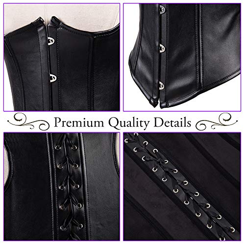 Alivila.Y Fashion Corset Womens Faux Leather Steampunk Corsets Victorian Bustier Top