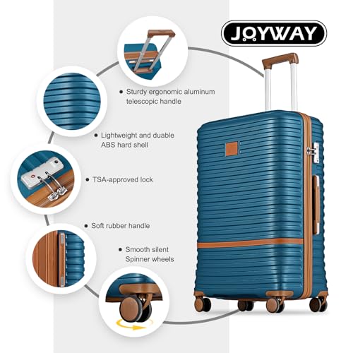 Joyway 28 Inch Large Luggage Hardside Suitcase with Spinner Wheel, Lightweight 3 Piece Suitcase Set with TSA Lock