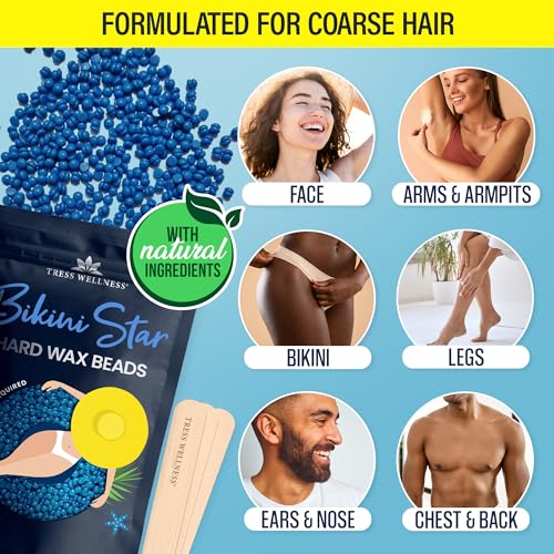 Tress Wellness Hard wax beads for hair removal - For sensitive skin - Bikini Star 1.2lb