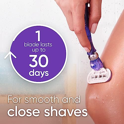 Gillette Venus Extra Smooth Swirl Razors for Women , 1 Razor , 4 Razor Blade Refills , Flexiball Handle a Close , Shave