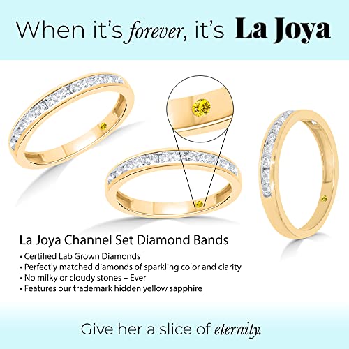 Lab Grown Diamond Wedding Rings for Women | 10K Yellow, White and Rose Gold Certified 1/6-1/2 Carat Channel Set Diamond Anniversary Bands and Wedding Bands for Her